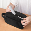 Custom Fashionable Dopp Kits Unisex Folding Fabric Black Toiletry Storage Organizer Travel Toiletry Bag