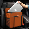 Waterproof Collapsible Car Leather Storage Grocery Organizer Laptop Mesh Pocket Backseat Hanging Organizer