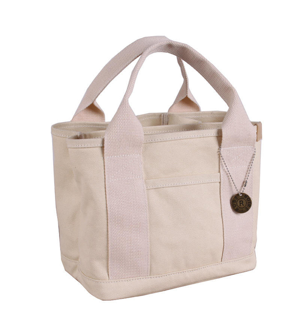 Japan Plain Canvas Tote Bag With Multi-pockets Heavy Duty Fashion Shoulder Bag Canvas Handbag