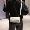 canvas cylinder crossbody bag round circle circular travel shoulder bag for men and women
