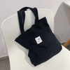 Eco Friendly Corduroy Tote Shopping Bags Unique Girls Women Tote Bag With Shoulder Strap
