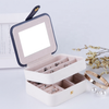 Square Embossed Logo Ring Earring Jewelry Boxes Organizer Small Portable Waterproof Travel Jewelry Box