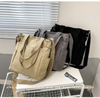 Factory Price Custom Logo Cotton Tote Bags with Compartments inside Wholesale Cotton Tote Bag Long Straps