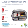 Large 2 Compartment Insulated Lunch Bag Men Women Beers Cooler Tote Bag Soft Leakproof Liner Milk Box For School