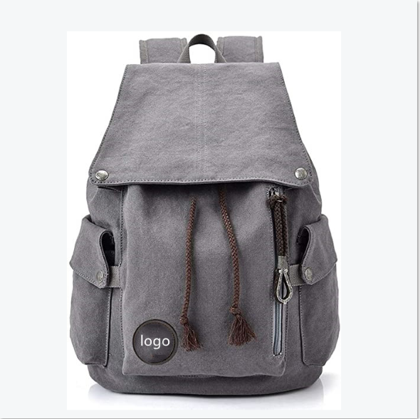 Custom Women Men Canvas Backpack Rucksack Weekender Bag Laptop Bag School Backpack Kids Yellow