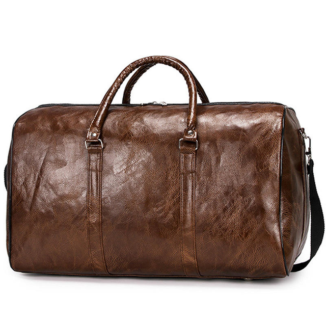 Custom Handmade Leather Weekend Duffle Bag 40L Large Weekender Overnight Duffel Tote Bag Men