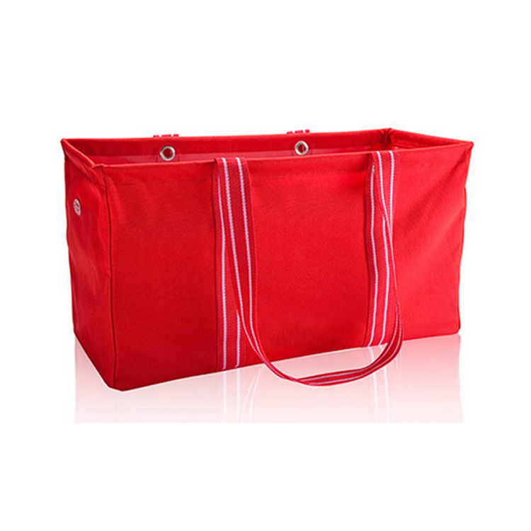 Large solid color utility storage tote bag pocket organizer