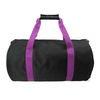 Black Strong Cylinder Round Shape 1680D Nylon Gym Bags with Purple Straps