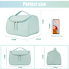 Women Girls Fashion Beauty PU Leather Make Up Tool Organizer Toiletry Bags Cosmetic Bag With Handle