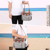 Gray Outdoor Oxford Cloth Double Layer Cooler Lunch Bags Insulated Food Carrier Bag Thermal Tote Handbags