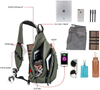 New design oxford sling bag with USB charging port custom large capacity mens crossbody bag chest