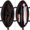 Womens Lightweight Water Resistant Nylon Shoulder Messenger Bag Laptop Tote Bag With Leather Handles