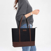 Womens Lightweight Water Resistant Nylon Shoulder Messenger Bag Laptop Tote Bag With Leather Handles