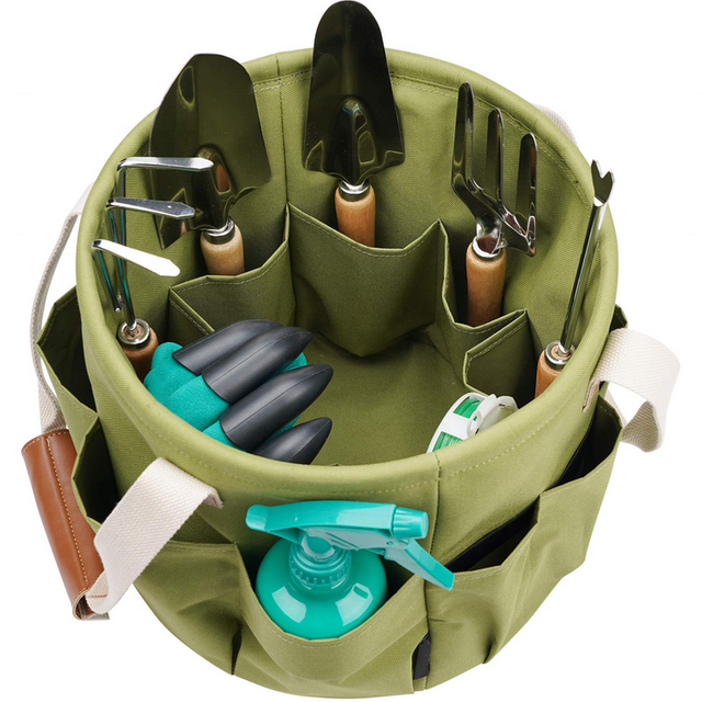 New Arrival Round Shape Customized Tool Bag With Tool Accessories Canvas Gardening Outdoor Tool Bag