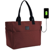 Fits 17\'\' Laptop Tote Bag USB Women Teacher Bag Large Work Bag Shoulder Handbag Organizer Polyester Nylon Handbags