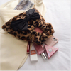 Mini Fashion Leopard Fluffy Women Handbag With Bowknot Decoration