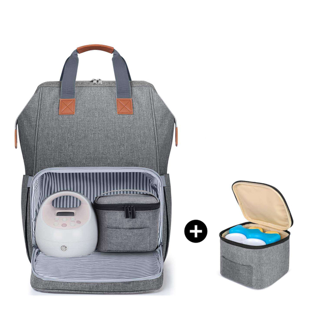 Portable Breast Pump Bag with Breast Milk Cooler Bag Breast Pump Backpack with Compartments for Cooler Bag And Laptop