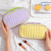 Cartoon Clouds Large Capacity Flip Portable Pencil Case Girls Travel Cosmetic Bag Storage Bag
