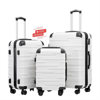 Large Suitcase Factory 3 Piece Set Lightweight Hard Luggage Travel Suitcases with 360 Degree Silent Wheels And TSA Lock