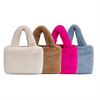 Cute Fluffy Tote Bag for Women Girls Ladies Winter Portable Handbag Faux Fur Fuzzy Tote Bag Handbag