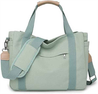 Canvas Crossbody Tote Bag for Women Laptop Work Handbag Shoulder Messenger Bag Travel