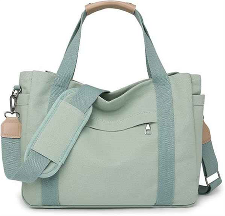 Canvas Crossbody Tote Bag for Women Laptop Work Handbag Shoulder Messenger Bag Travel