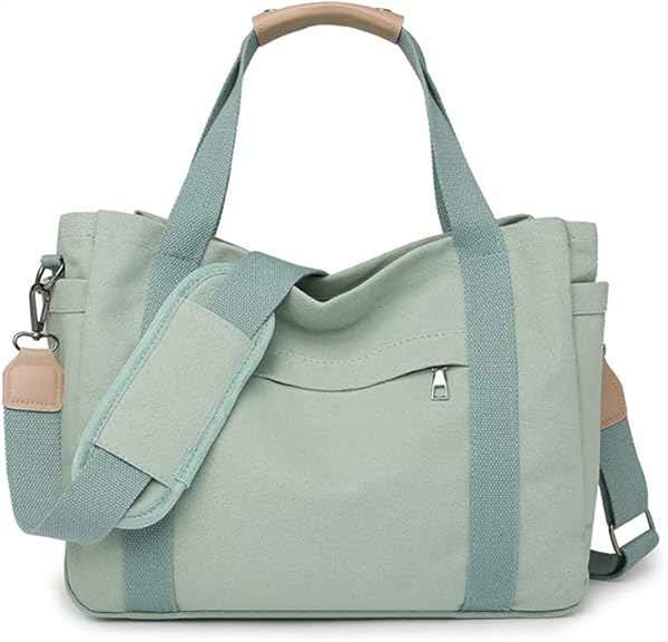 Canvas Crossbody Tote Bag for Women Laptop Work Handbag Shoulder Messenger Bag Travel