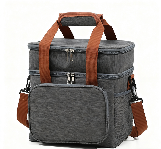 New Cross-border Hot Selling Double-layer Insulated Bag, Hand-held Crossbody Lunch Bag, Outdoor with Rice Insulated Bag