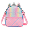 New Design Girls Sequin Rainbow Unicorn Kids Lunch Bags Cartoon Cooler Waterproof Women Kids Tote Cooler Lunch Bag
