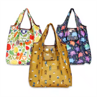 Reusable Fold Able Hot Sales Shopping Bag for Women Custom Printing Logo RPET Environmental Folding Bags with Handle