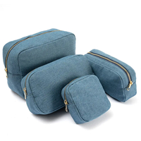 Make Up Pouch Denim Woven Cosmetic Bag Fluffy Cute Travel Bag Fashion Corduroy Daily Life Makeup Bags for Women