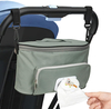 Baby Stroller Organizer Stroller Accessories Bag Buggy Universal Diaper Storage Large Space with 2 Cup Holders & Tissue Pocket Multiple Zipper Pockets Fits Most Strollers Grey 