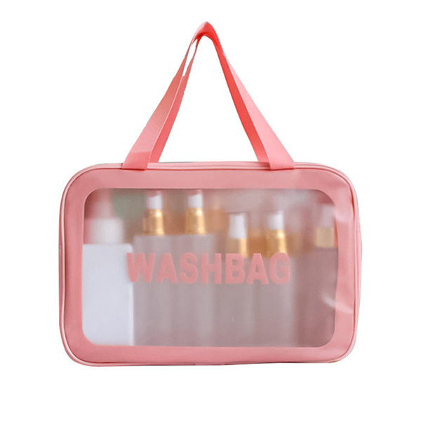 Wholesale Frosted Cosmetic Toiletry Clear PVC Makeup Bag Make Up Box Custom Gift Bag Portable Case&Bag
