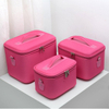 Pink Easy Access Durable Wholesale Premium Waterproof Lightweight High Quality Polyester Makeup Cosmetic Toiletry Bag