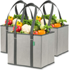 Amazon's new hot sales portable large capacity Oxford cloth three-piece folding eco-friendly shopping tote bag