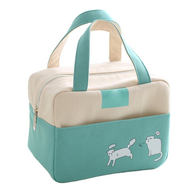 Lunch Box Soft Cooler Insulated Cold Bag Delivery Square Custom Printed Cooler Bag with Long Handle for Kids Adults