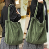 Custom Corduroy Tote Bag Big Capacity Shopping Shoulder Bag for Women Girls