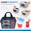 Heat Sealed Freezer Pack Lunch Bag Tote Large Wide Open Insulated Women Waterproof Office Nurse Lunch Bag for Work Travel