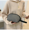 Wholesale Luxury Stripes Houndstooth Cosmetic Bag Zip Up Toiletry Travel Pouch Makeup Bag