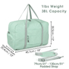 Water Resistant 38L Weekend Travel Bag with Shoes Compartment Unisex Large Capacity Folding Travel Sports Duffle Bag