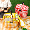 custom promotional collapsible picnic basket folding insulated cooler basket for picnic beach