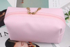 Waterproof Small Women Travel PU Leather Cosmetic Beaty Bag Organizer Pouch Pink Makeup Bag Custom