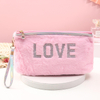 Make Up Organizer Pouch Brush Pink Cosmetic Handy Makeup Zipper Velvet Makeup Bag Travel Cosmetic Bag for Women