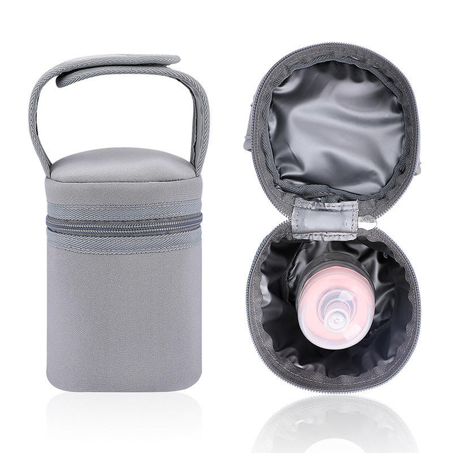 New design round insulated bottle bag portable baby bottle cooler bag milk bottle cover pouch