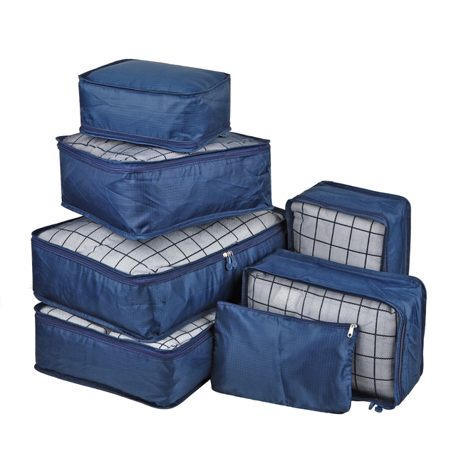 Wholesale 7pcs Set Luggage Compression Storage Organizer Luggage Bag Set Makeup Travel Organizer Packing Cubes