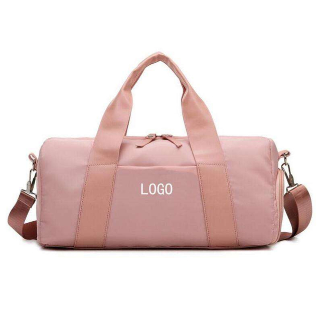 Hot Sale Pink Style Sport Duffel Gym Bags Swimming Yoga Women Girls Waterproof Travel Duffle Bag with Shoe Compartment