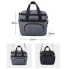 Unisex Adult Black Portable Office Food Prep Soft Lunch Bag Freezer Pack Two Compartments Insulated Cooler Bag with Handles