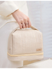 Cream cake cosmetic bag double-layer dry wet separation cosmetic storage bag hand carry PU waterproof travel wash bag