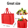 Printed Logo Reusable Tote Food Delivery Bag Grocery Thermal Non Woven Cooler Bag Insulated Cooler Bags