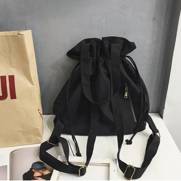 Multipurpose Drawstring Canvas Backpack Fashion Cotton Sling Shoulder Bag Girl Teenagers Big Tote Bag